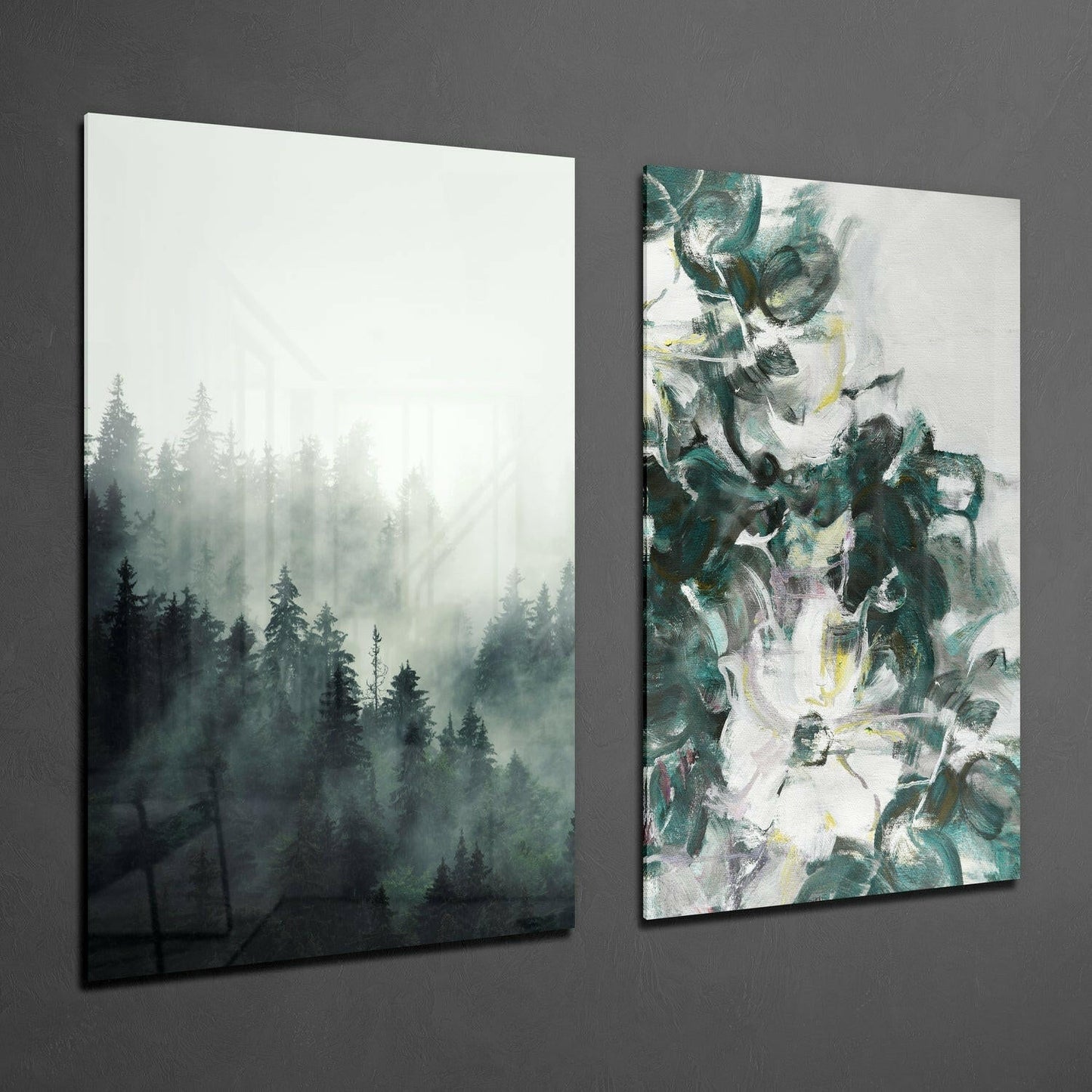 Tones of Green 2-Piece Glass Wall Art Set