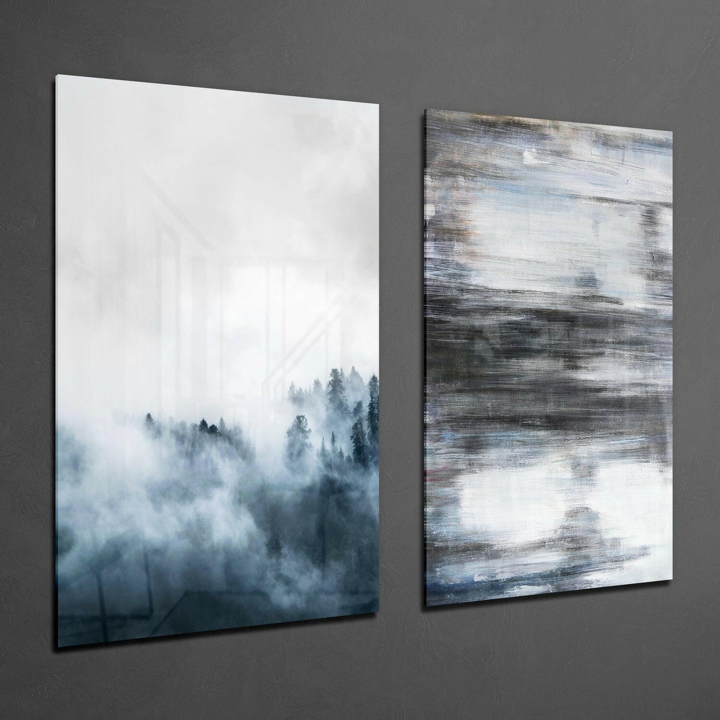Blue Touches 2-Piece Glass Wall Art Set