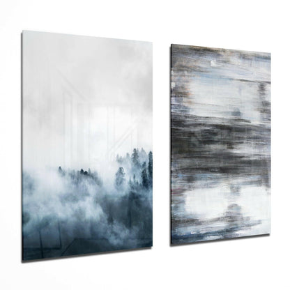 Blue Touches 2-piece glass wall art