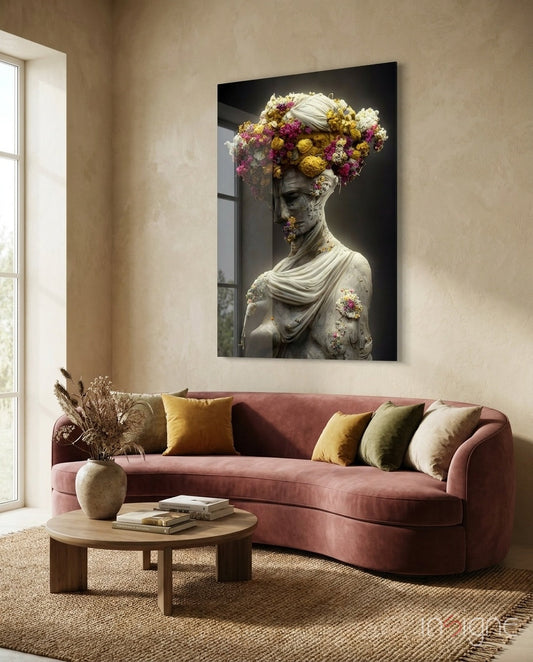 Abandoned Statue glass wall art print