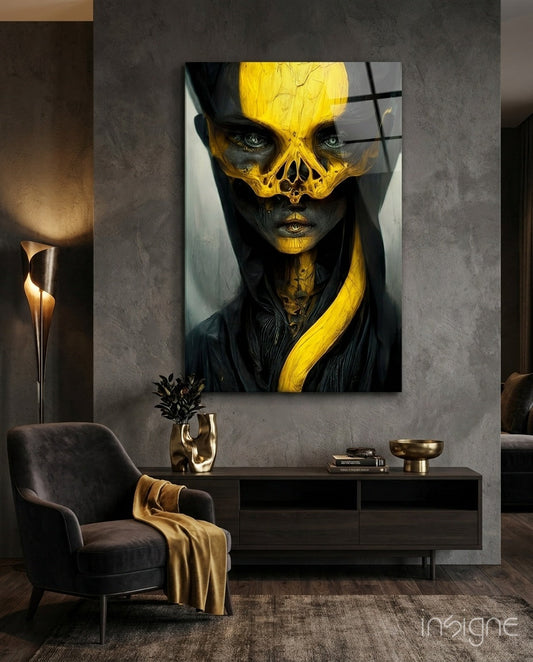 Ritual Mask glass wall art print