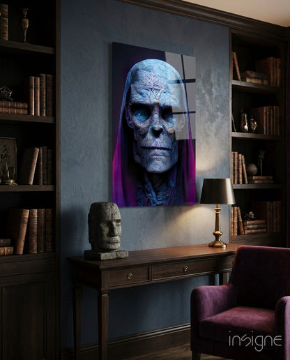 Shaman of the New World mummified shaman glass wall art