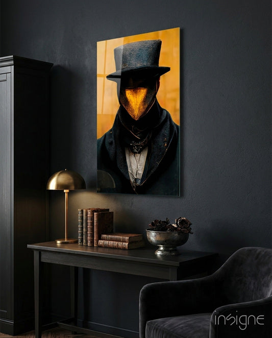Mr. Beak plague doctor glass wall art