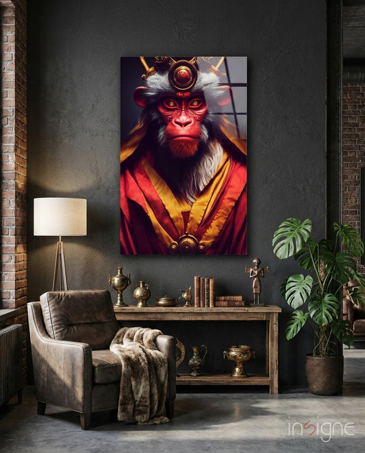 Ape King glass wall art