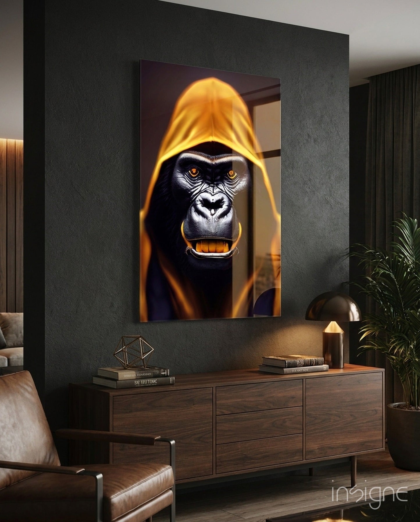 Angry Smile glass wall art