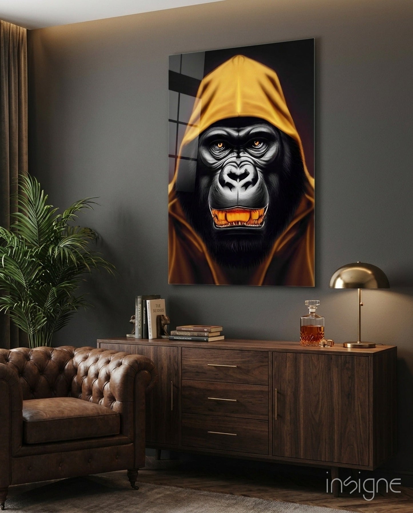 Angry Smile glass wall art