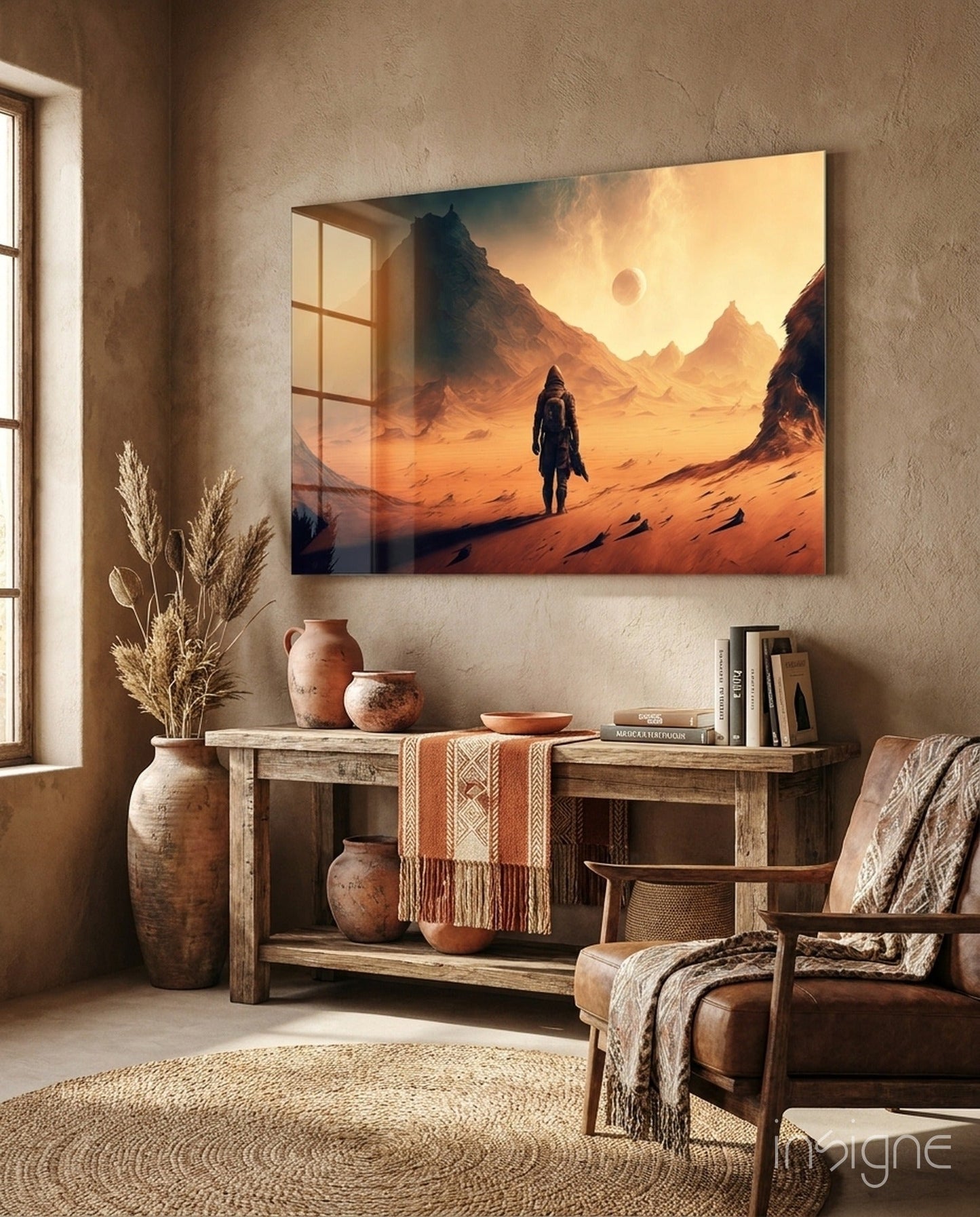 Walk on Another Planet sci-fi glass wall art landscape