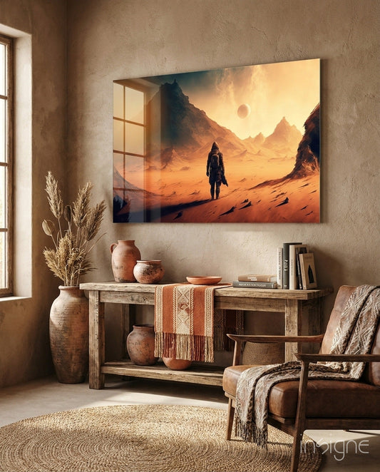 Walk on Another Planet sci-fi glass wall art landscape