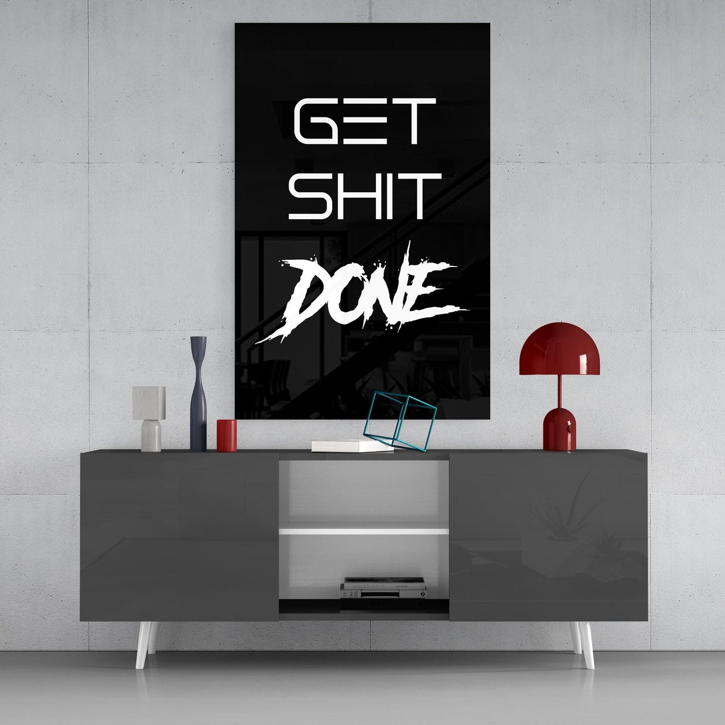 Get Shit Done Glass Wall Art