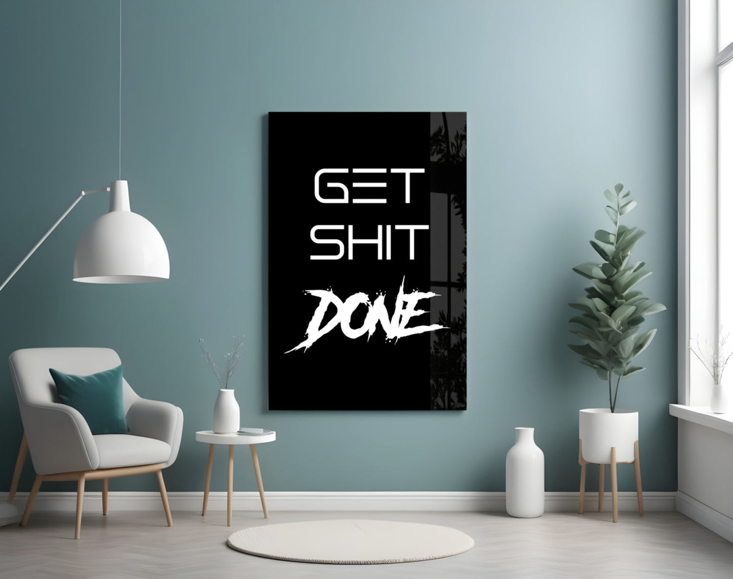 Get Shit Done Glass Wall Art
