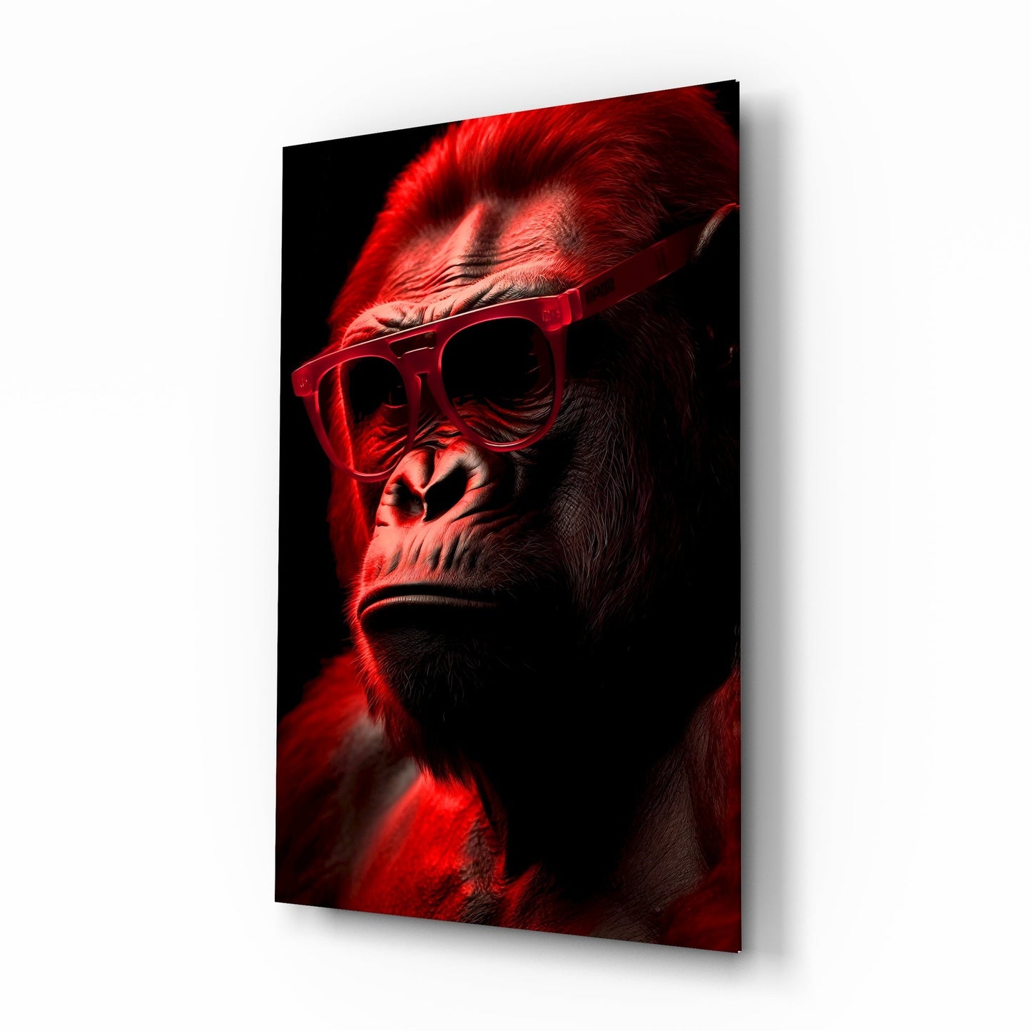 Ape the Thinker Color Glass Wall Art