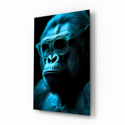 Ape the Thinker Color Glass Wall Art