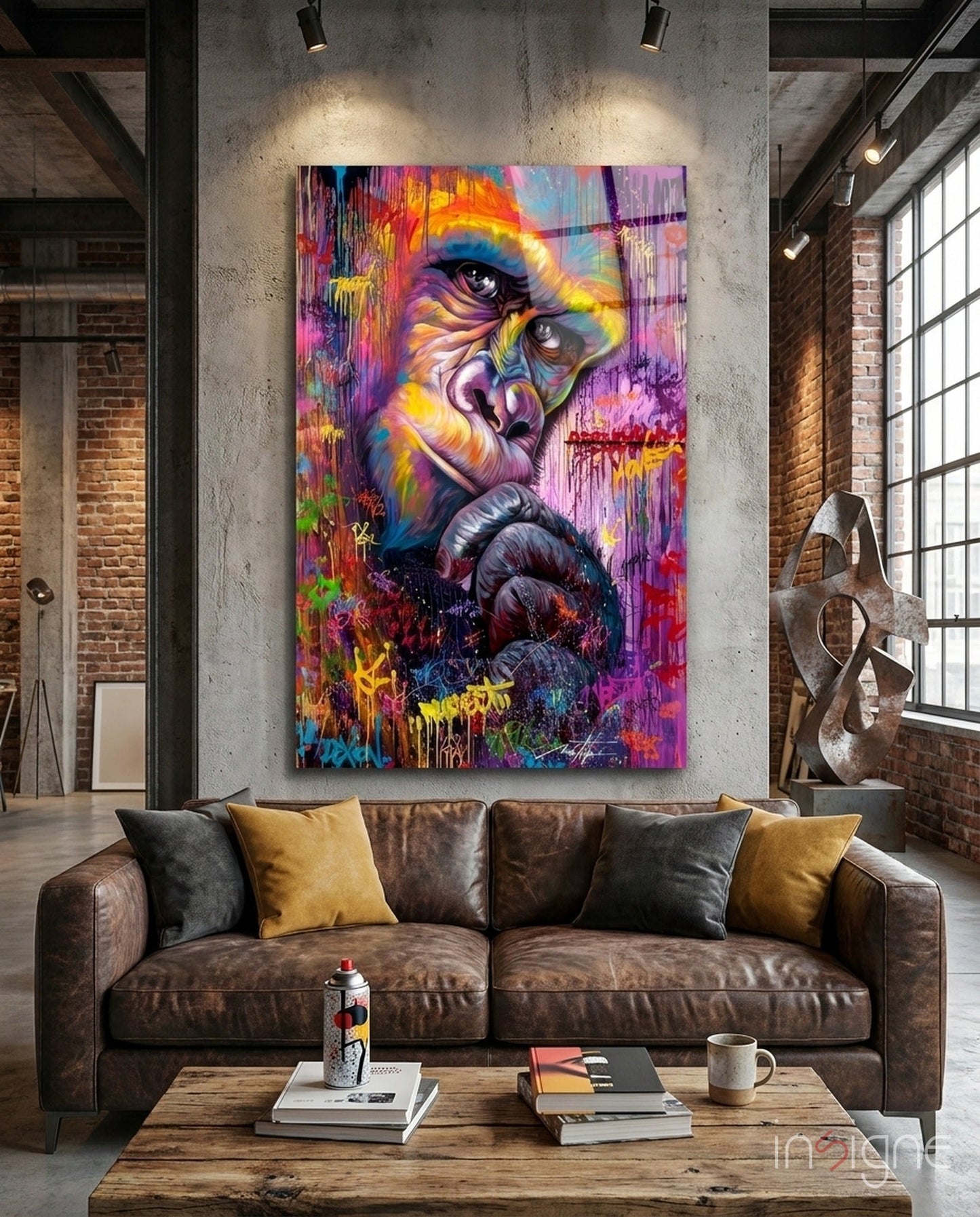 Emotional Gorilla glass wall art print