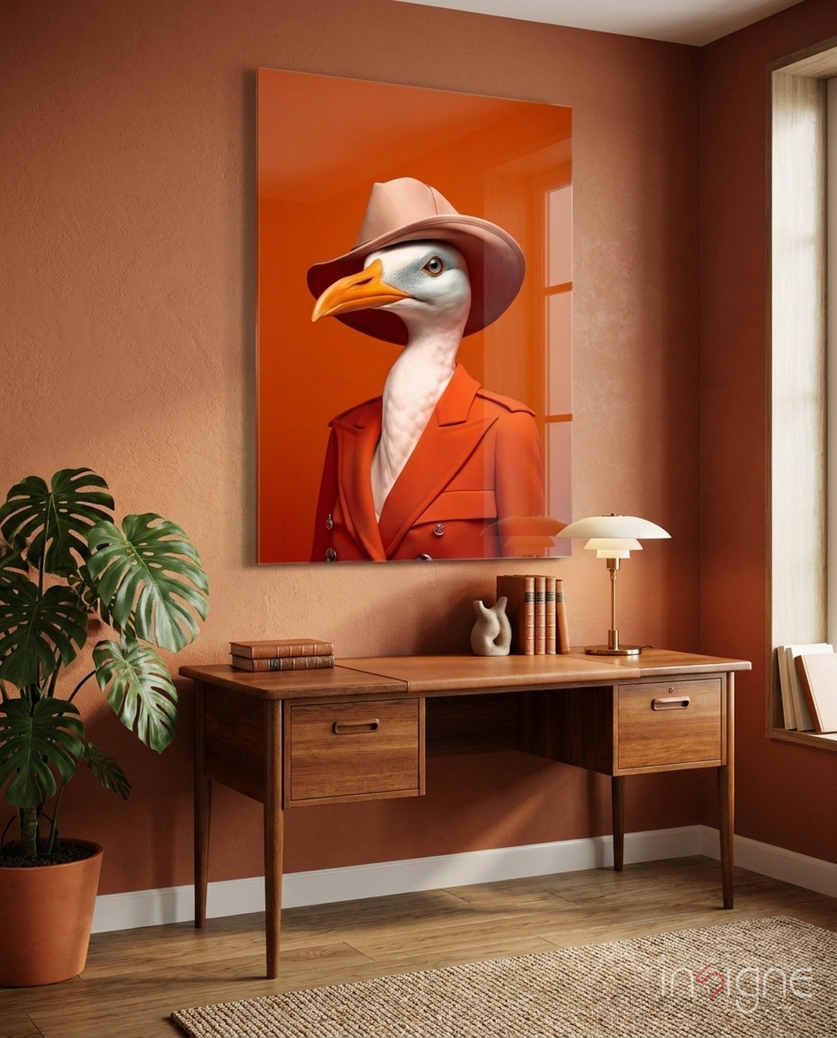 Bird Vogue glass wall art tempered glass print