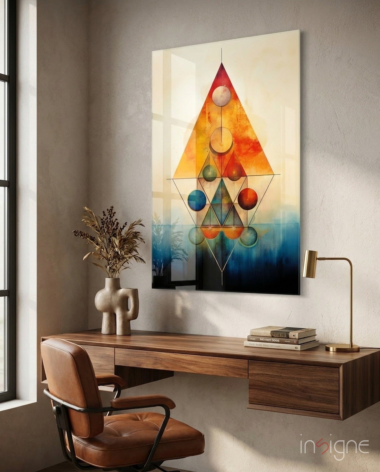Harmony of Shapes sacred geometry glass wall art