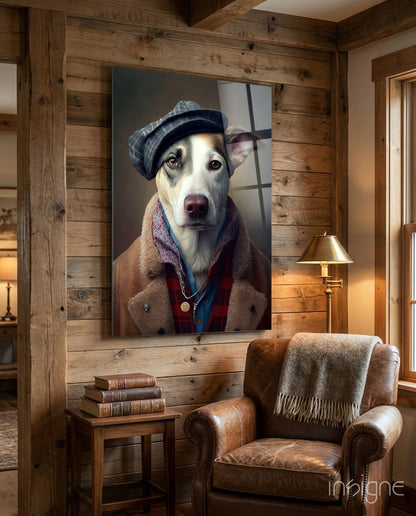 Dog Vogue glass wall art
