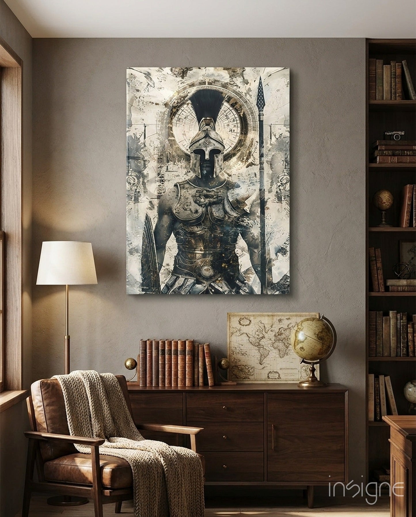 Roman Gladiator Sketch glass wall art