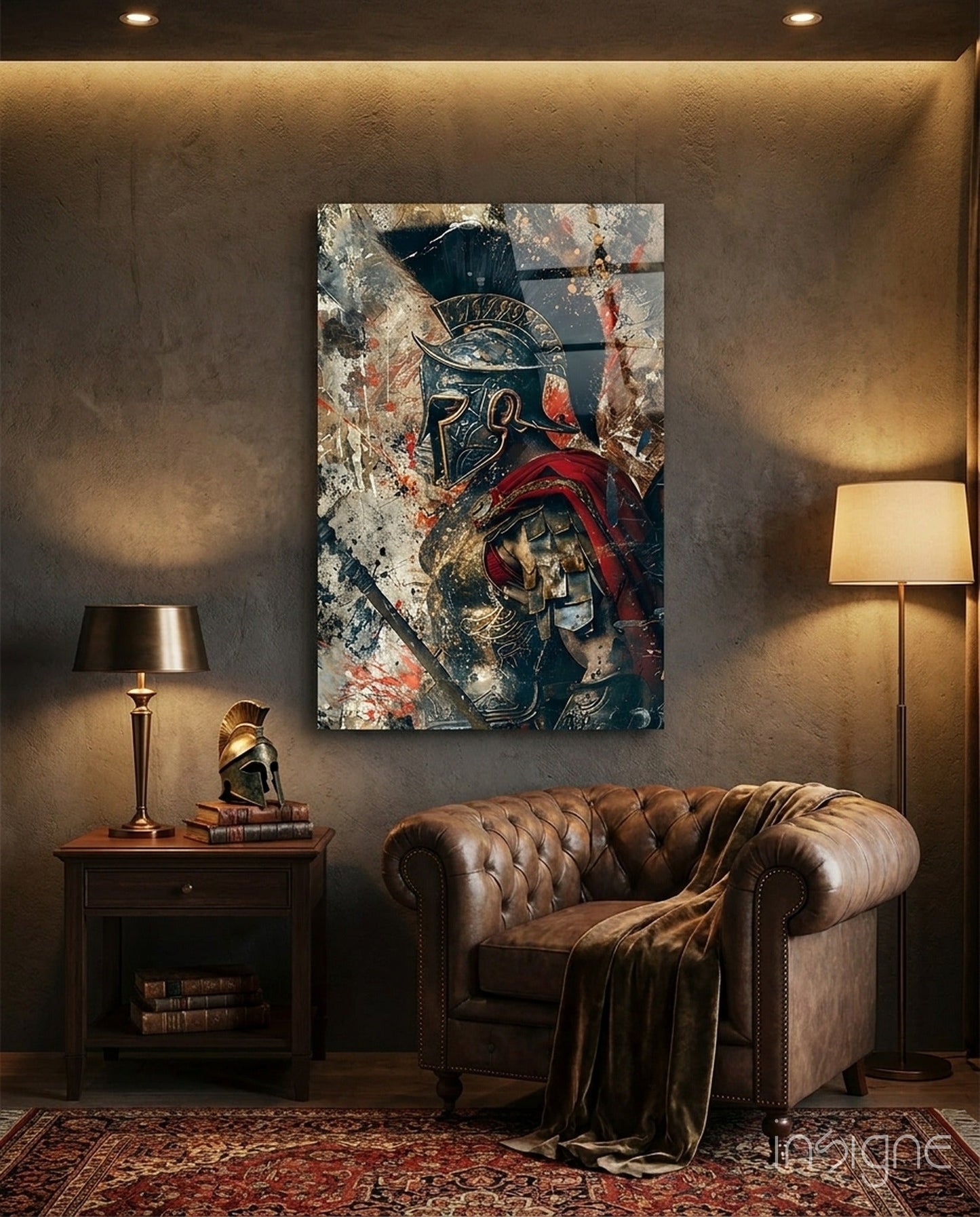 Roman Gladiator glass wall art