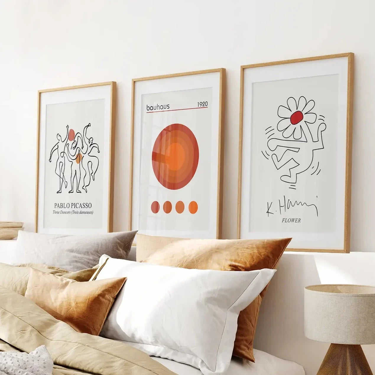 Abstract line art wall art set of 3 modern prints