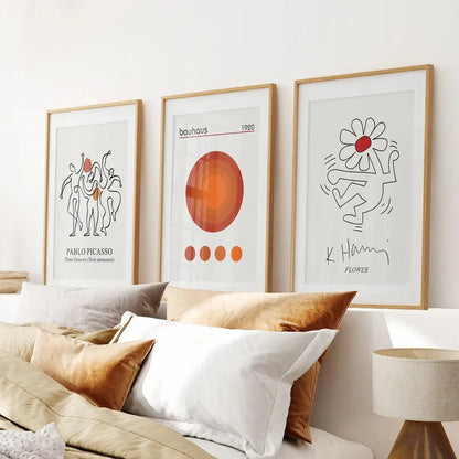 Abstract line art wall art set of 3 modern prints