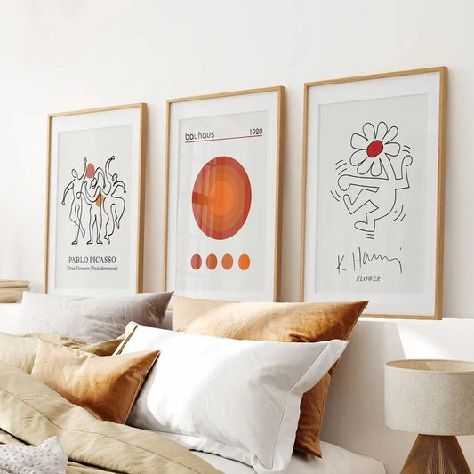 Abstract line art wall art set of 3 modern prints