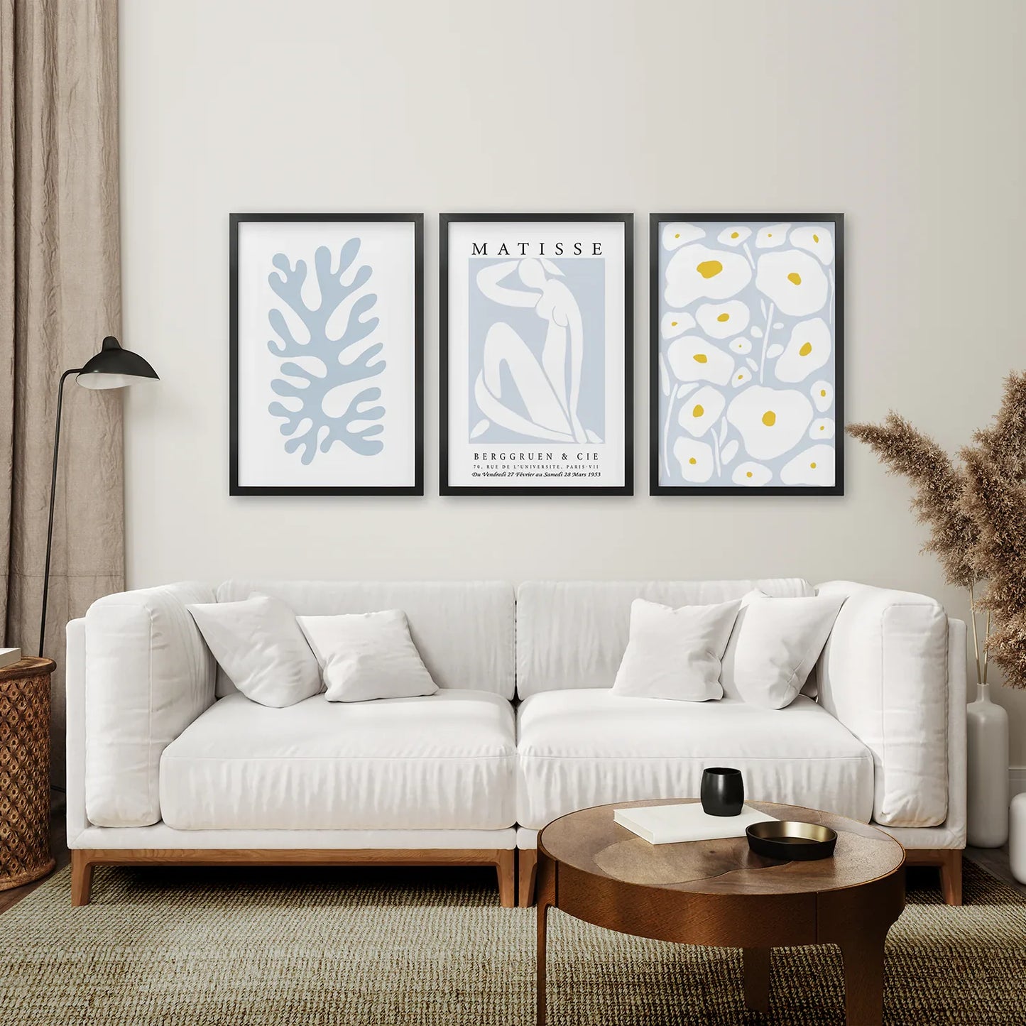 Pastel Abstract Wall Art Set of 3, Modern Cutout Prints