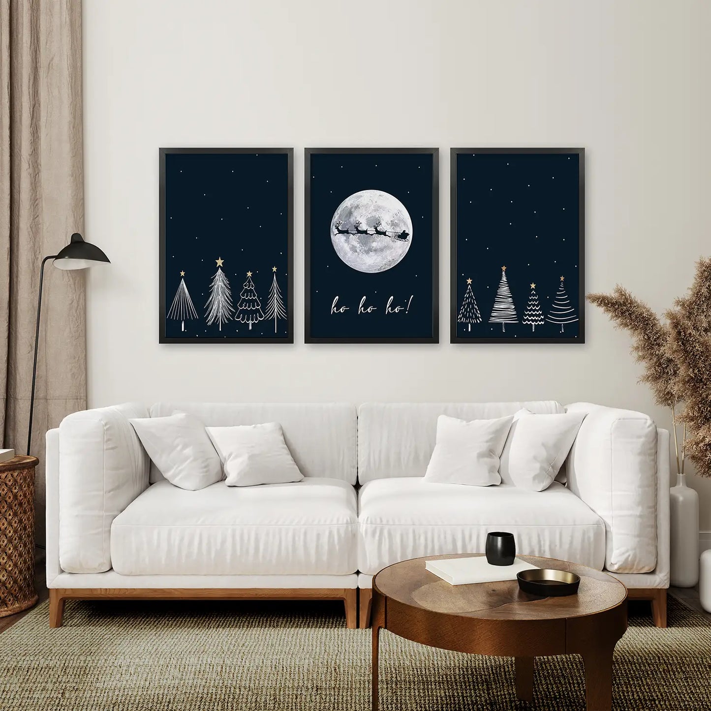 Winter Nordic Landscape Christmas Wall Art Set of 3