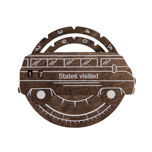 Wooden USA map wall art in dark walnut