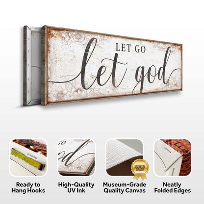 Let Go Let God Faith Canvas Wall Sign