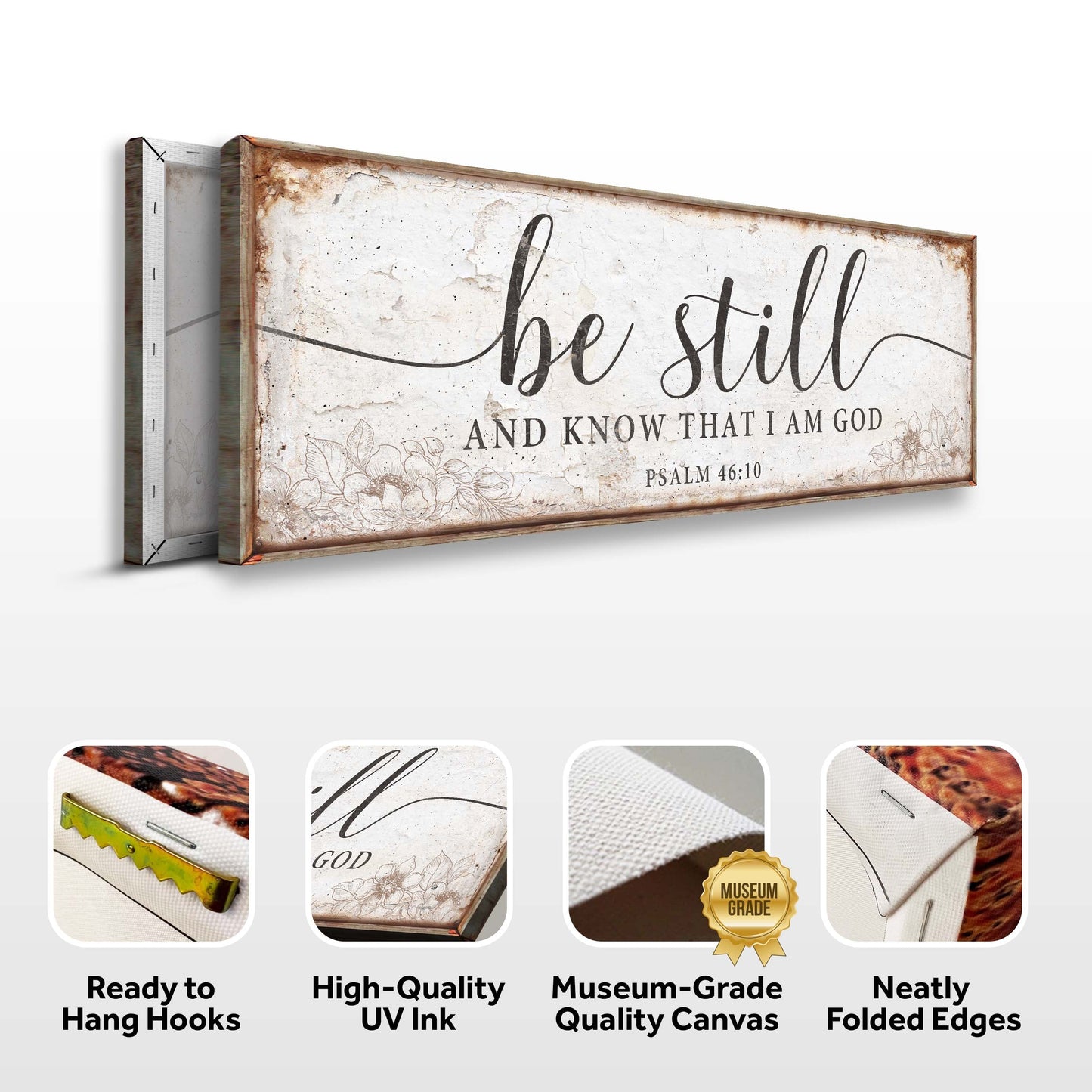 Be Still And Know That I Am God Faith Canvas Wall Art