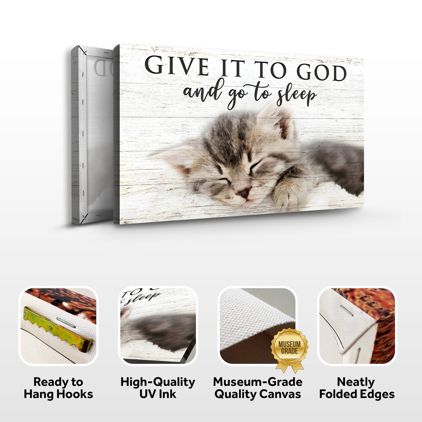Give It to God and Go to Sleep Faith Canvas Sign - Horizontal Floral