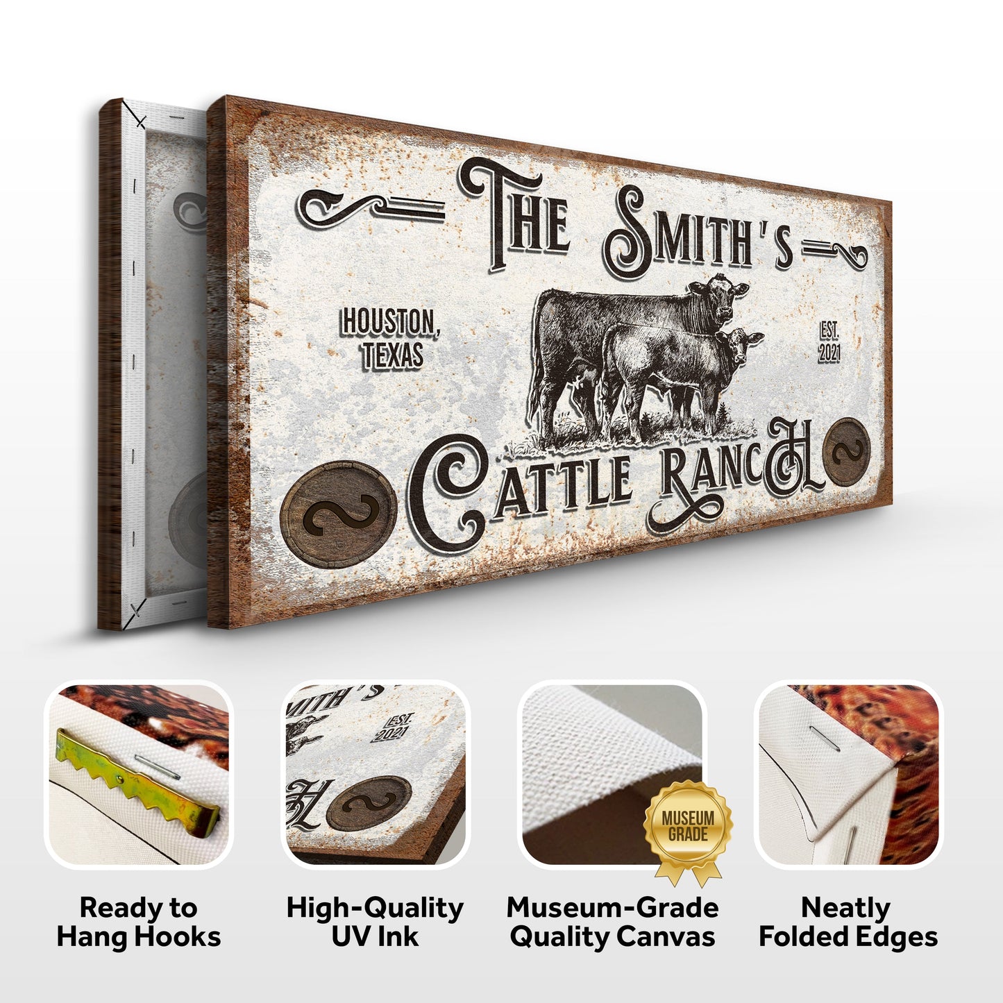 Branded Cattle Ranch Rustic Canvas Print