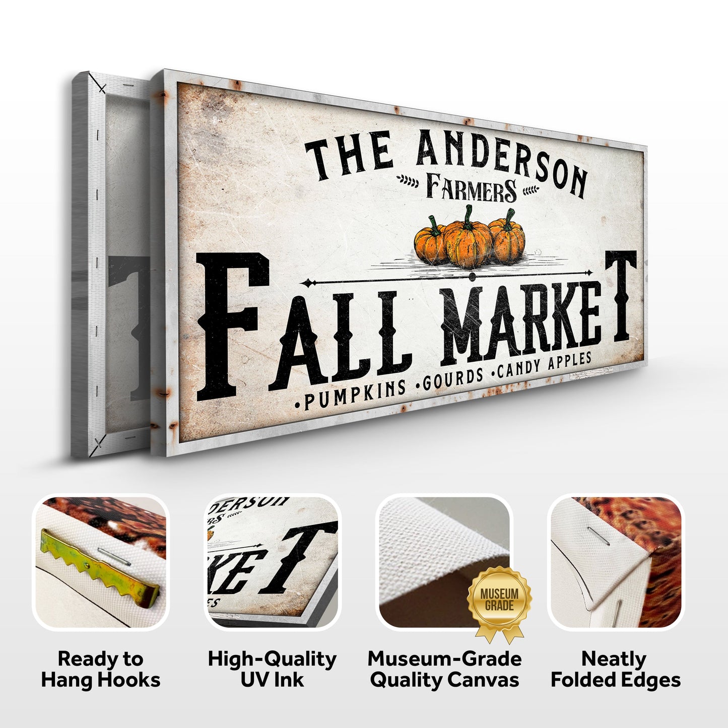 Farmers Fall Market Canvas Wall Art Sign