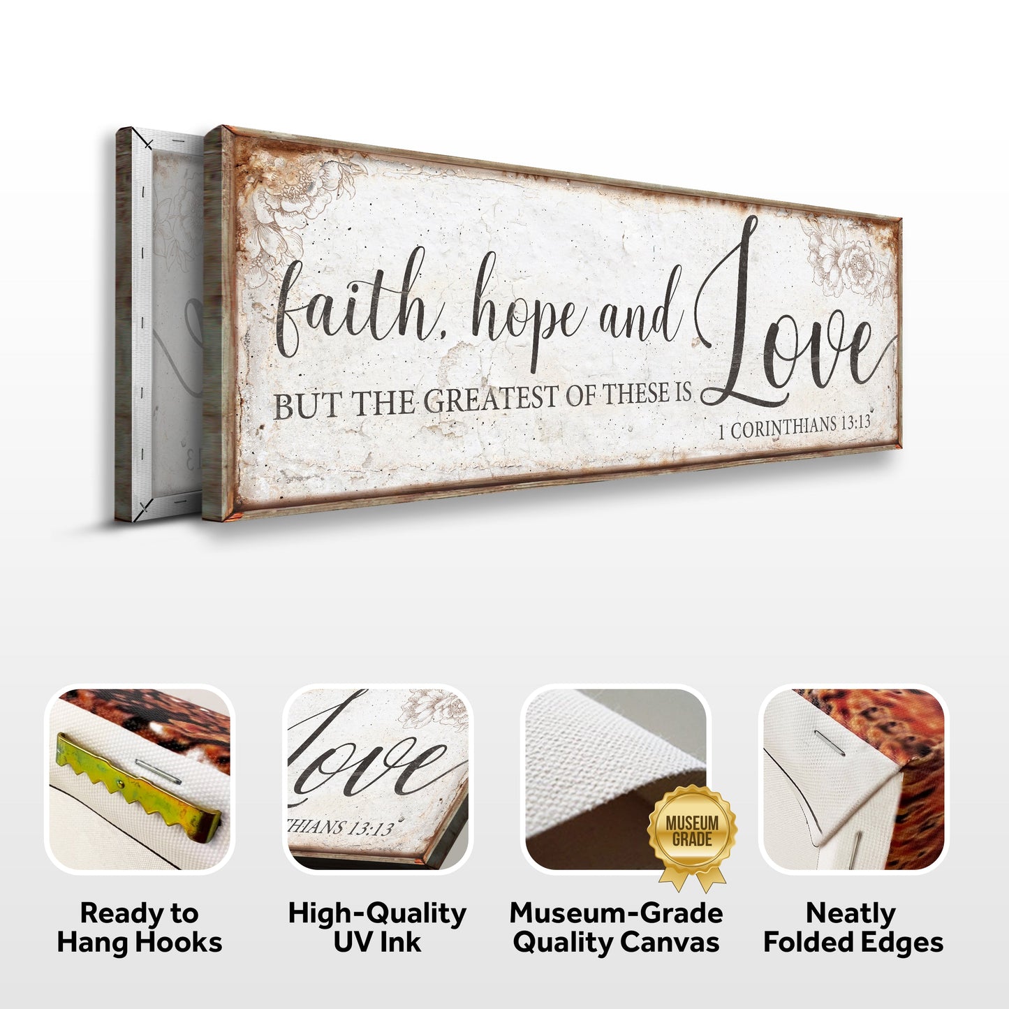 Faith Hope and Love 1 Corinthians 13:13 Faith Canvas