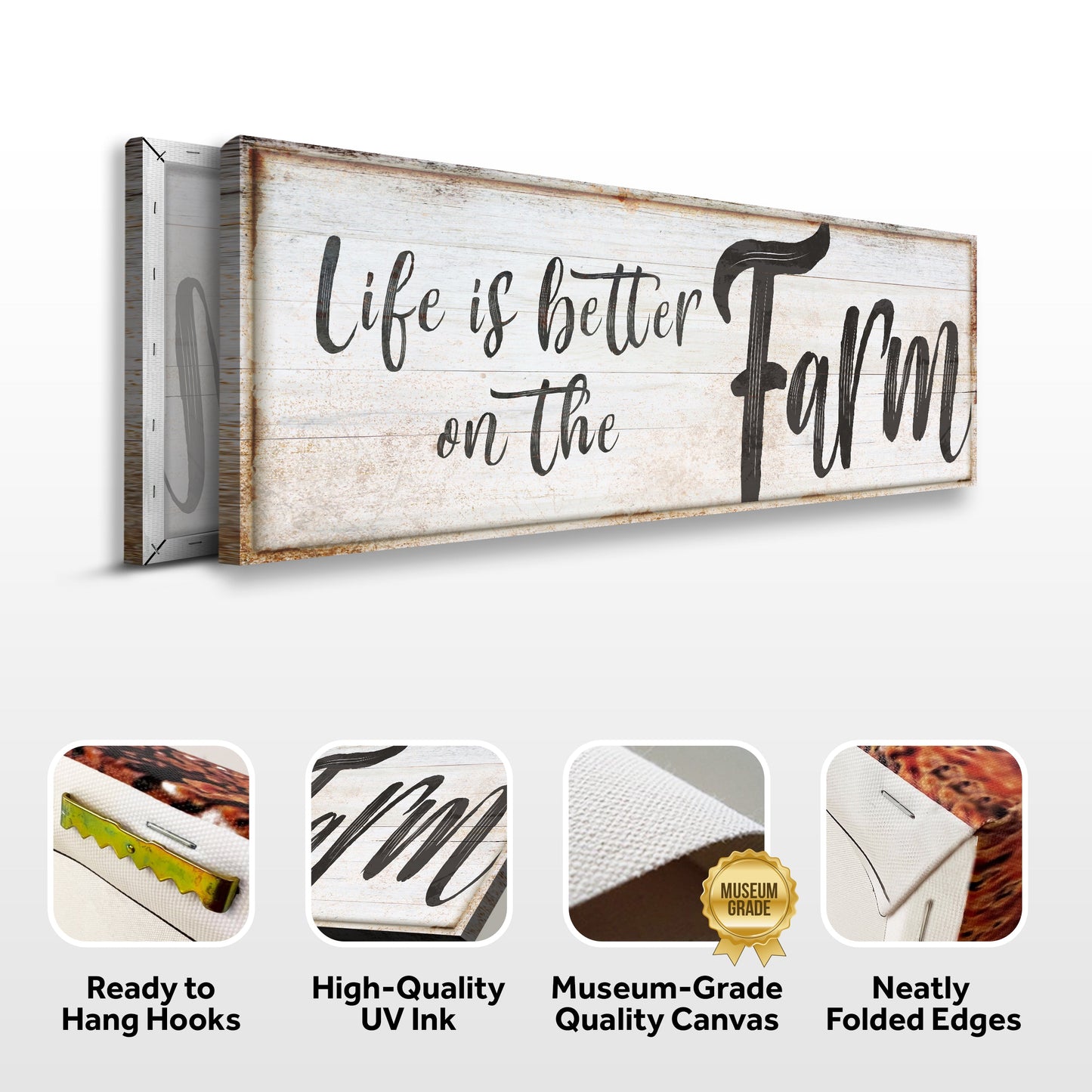 Life Is Better on the Farm Country Canvas Sign