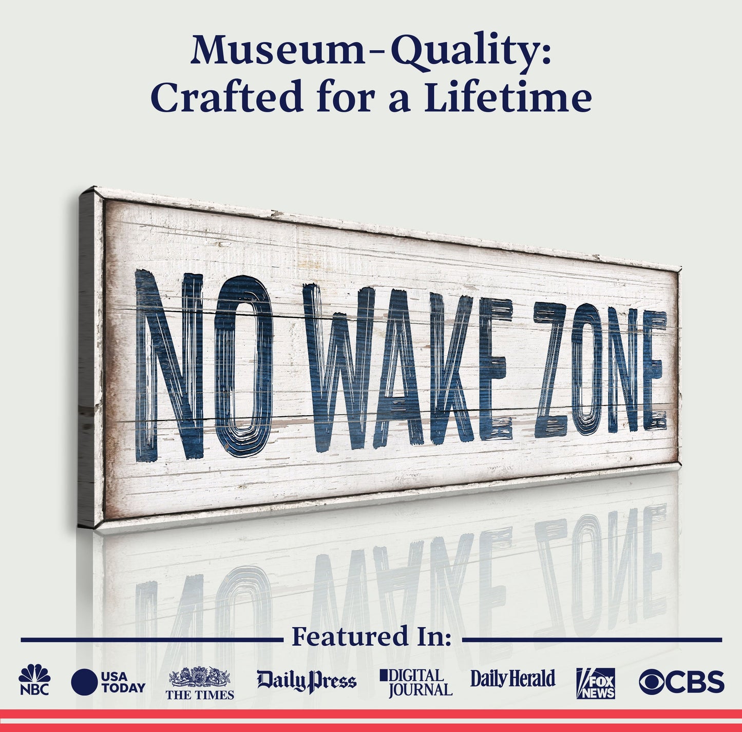 No Wake Zone Lake House Canvas Wall Sign