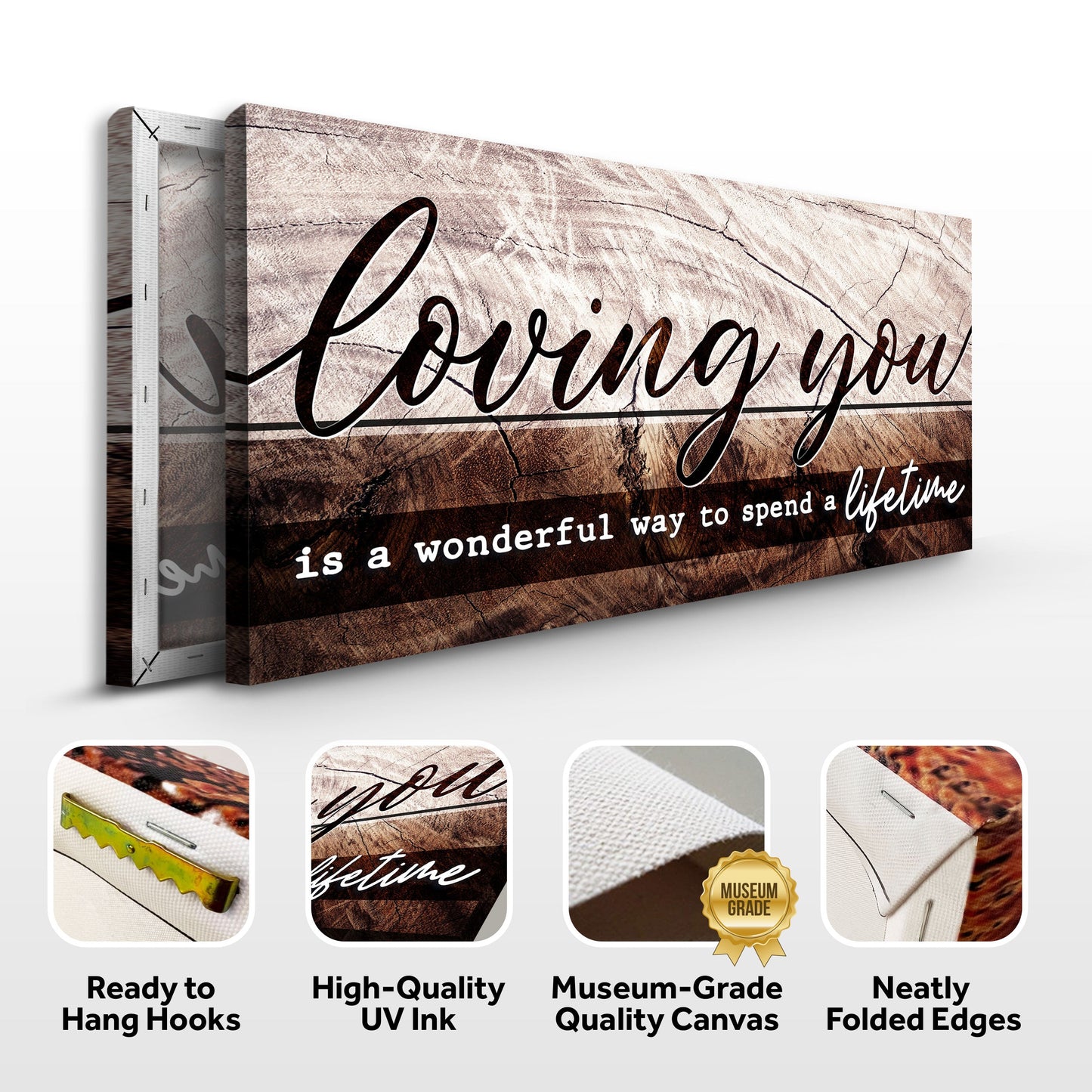 Loving You Is a Wonderful Way to Spend a Lifetime Canvas Sign