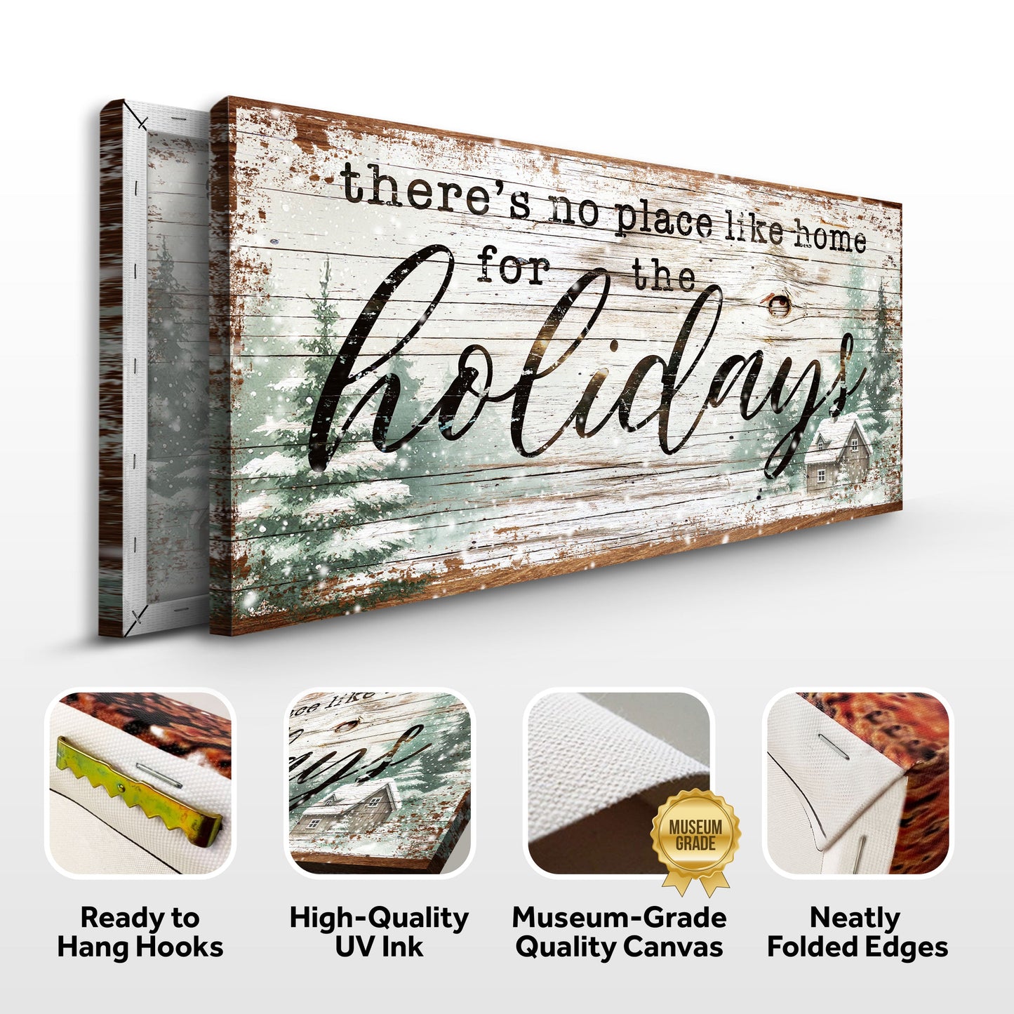 There's No Place Like Home for the Holidays Canvas Sign