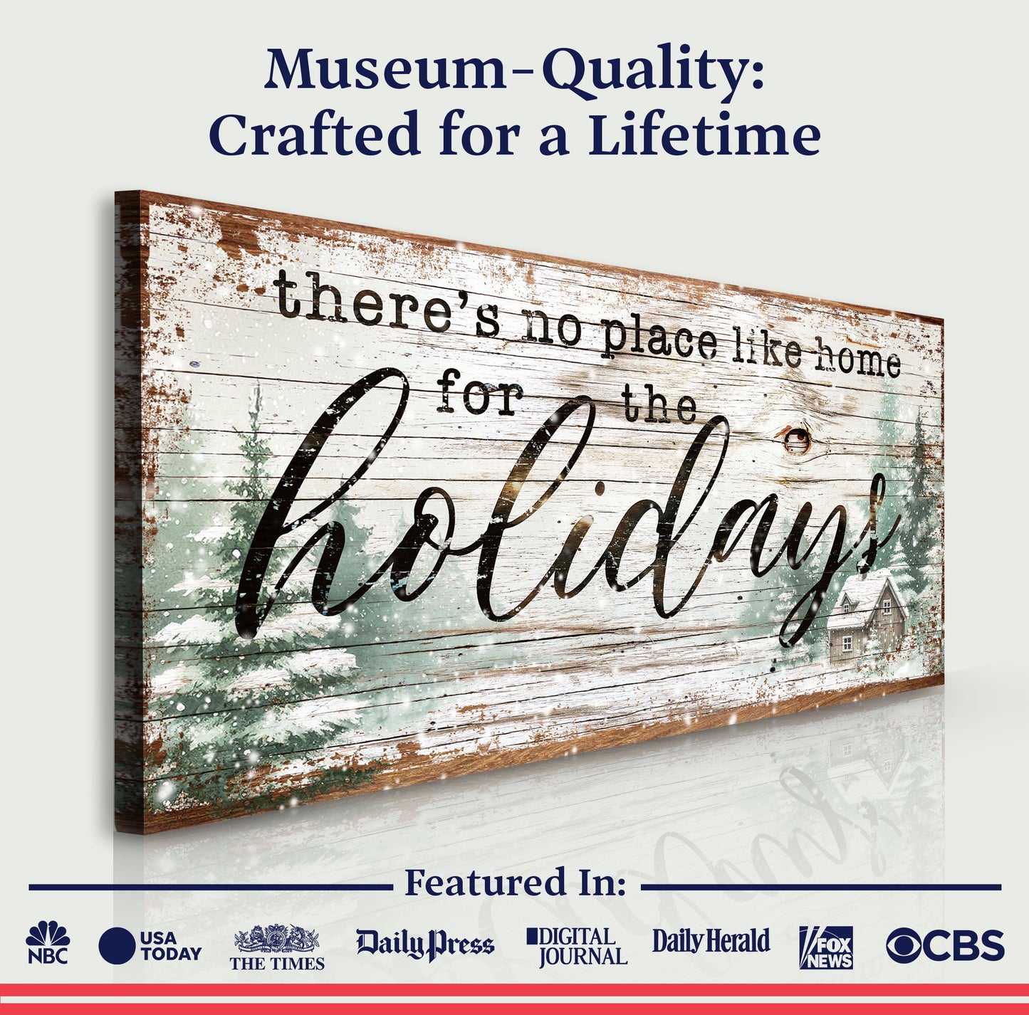 There's No Place Like Home for the Holidays Canvas Sign