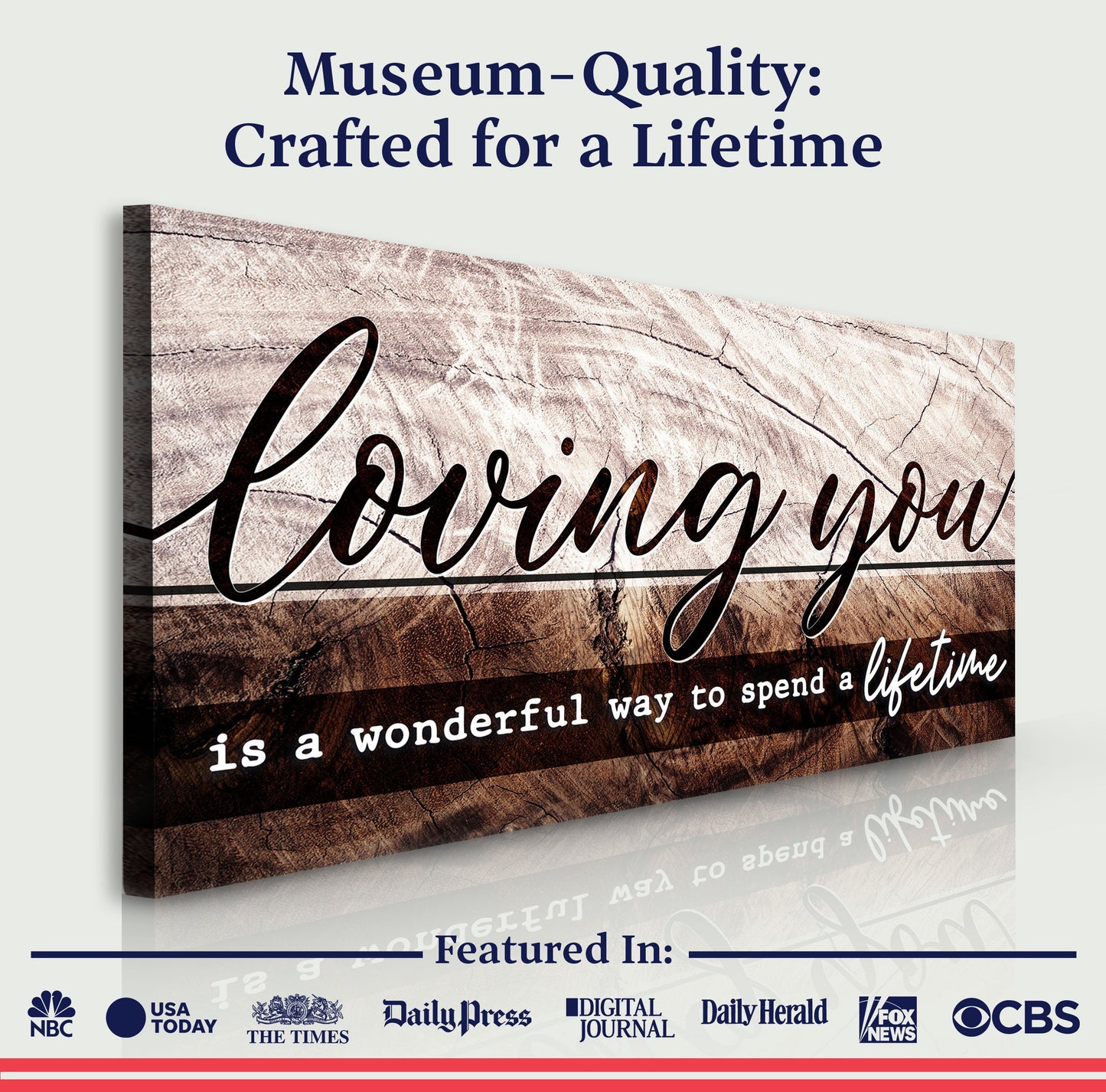 Loving You Is a Wonderful Way to Spend a Lifetime Canvas Sign