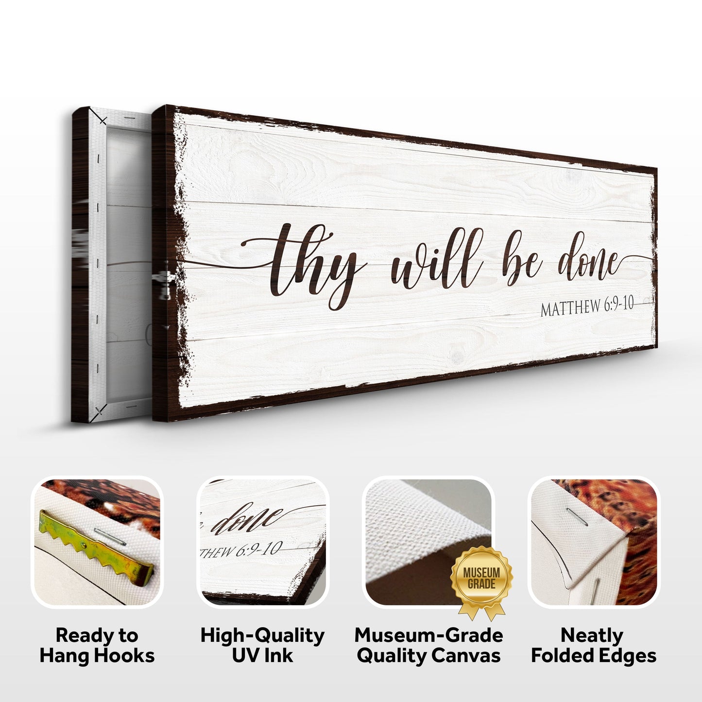 Thy Will Be Done Faith Canvas Sign