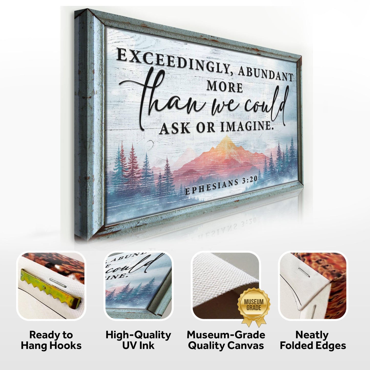 Ephesians 3:20 More Than We Could Ask Faith Canvas Sign