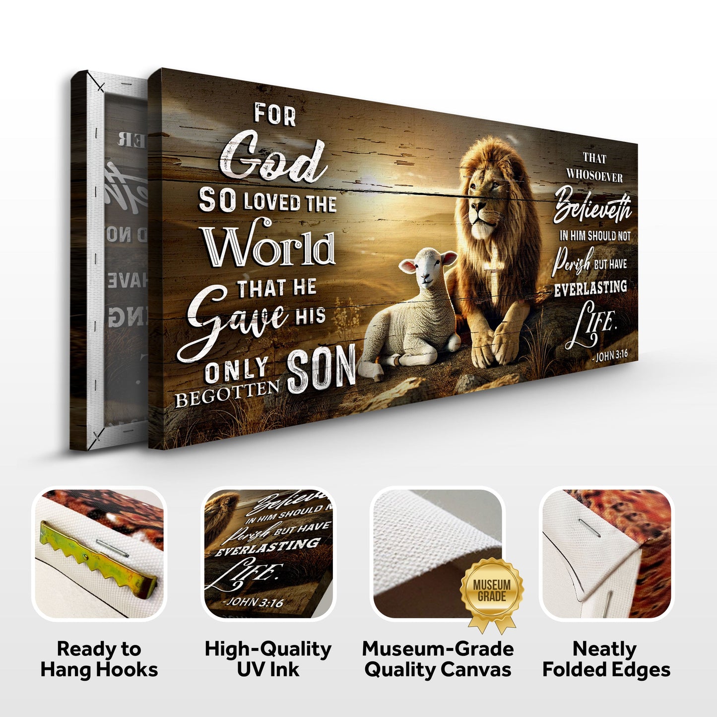 John 3:16 Scripture Canvas Wall Art