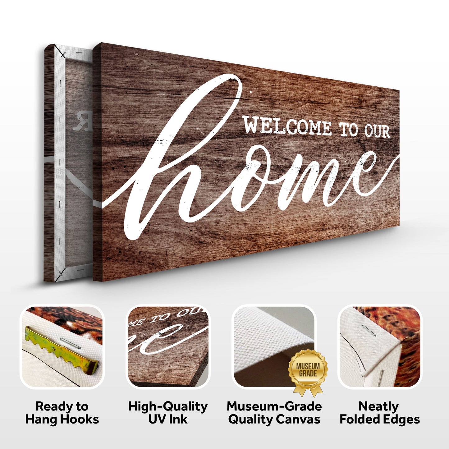 Welcome To Our Home Canvas Sign