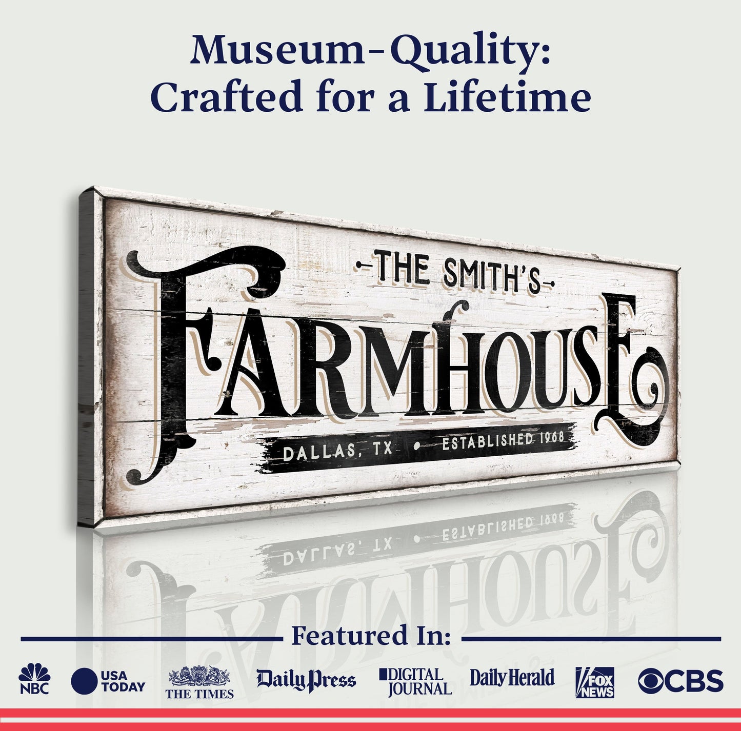 Vintage Rust Farmhouse Canvas Sign III