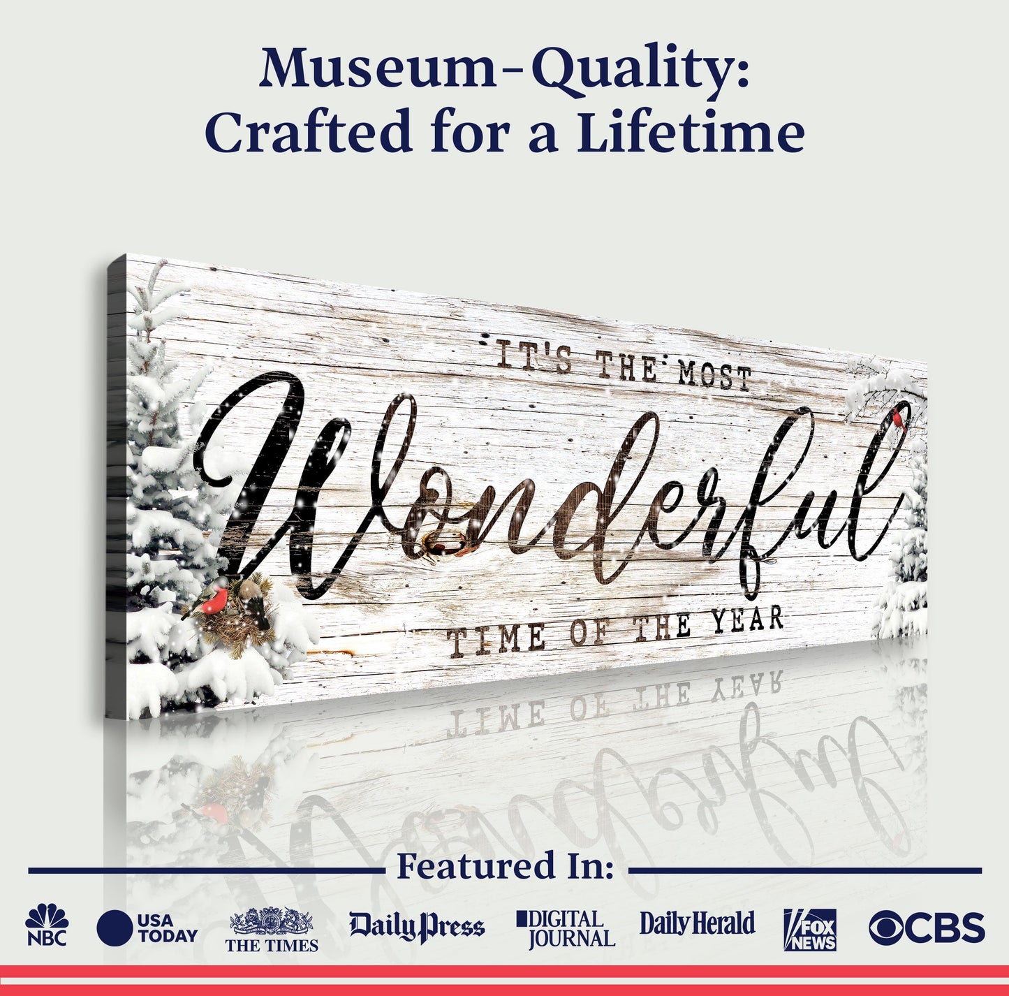 Holiday Christmas Season Canvas Wall Art Sign