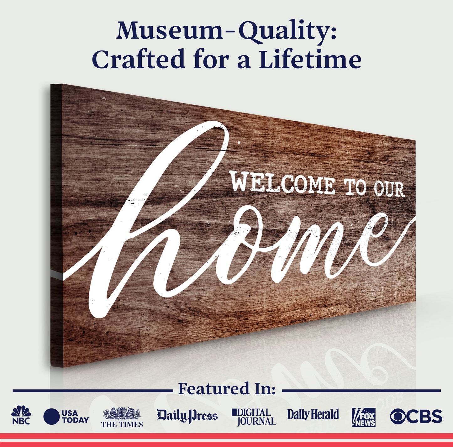 Welcome To Our Home Canvas Sign