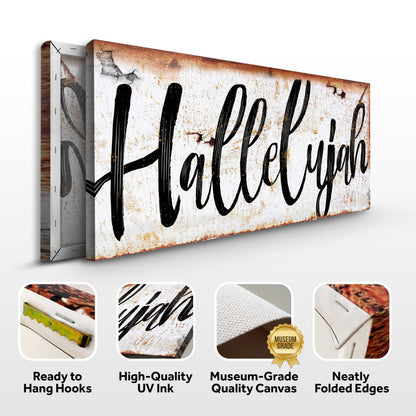 Rustic Hallelujah Faith Canvas Sign