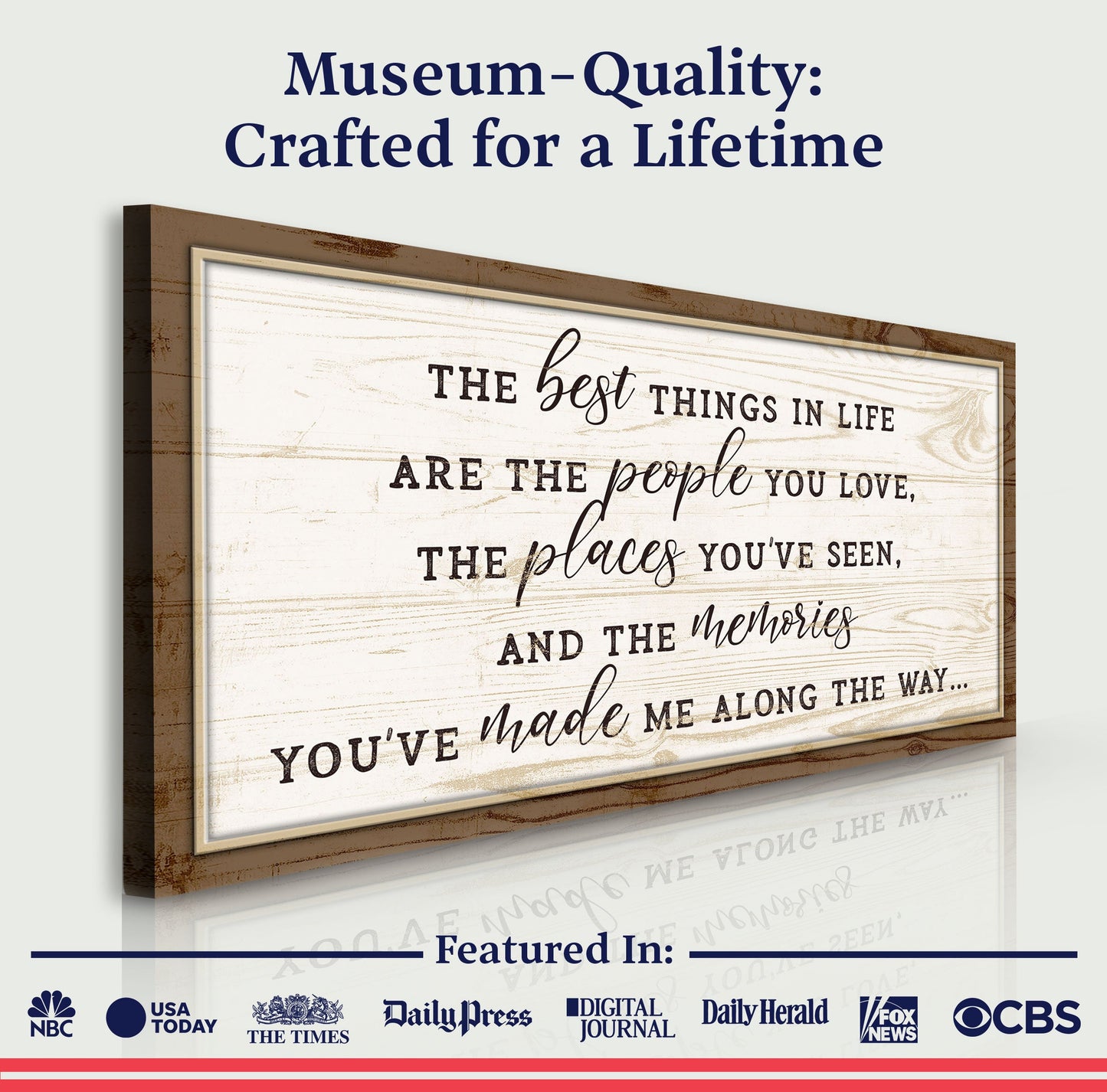 The Best Things in Life Canvas Wall Art Sign