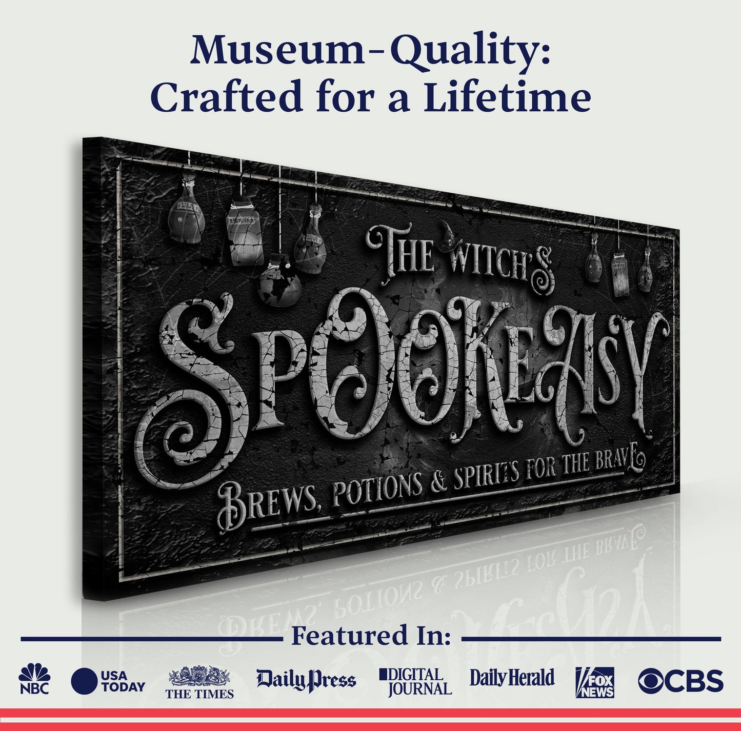 Witch's Speakeasy Bar Halloween Canvas Wall Art